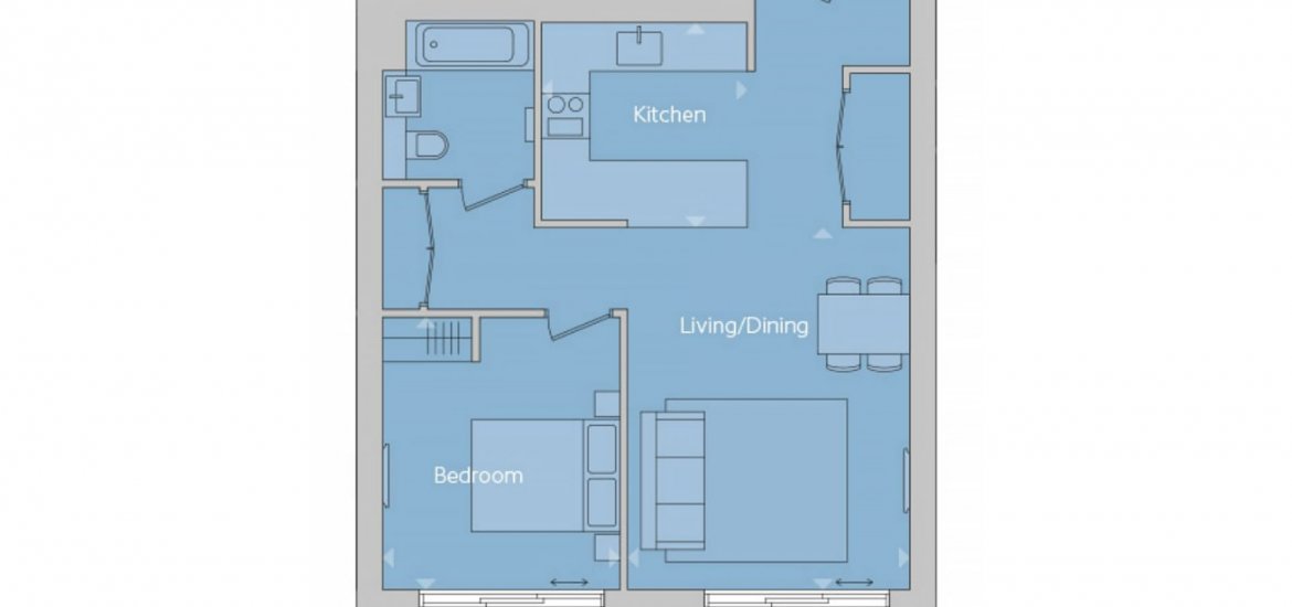 Квартира в Ислингтон, Лондон, Великобритания 1 спальня, 597фт2 № 995 - 2