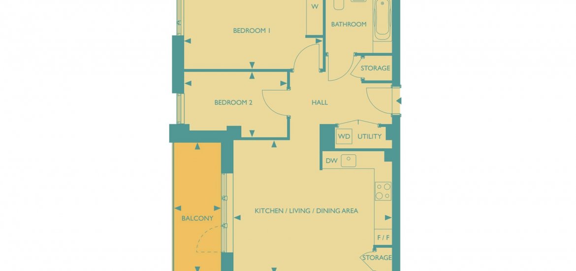 Квартира в Ньюэм, Лондон, Великобритания 2 спальни, 761фт2 № 823 - 2
