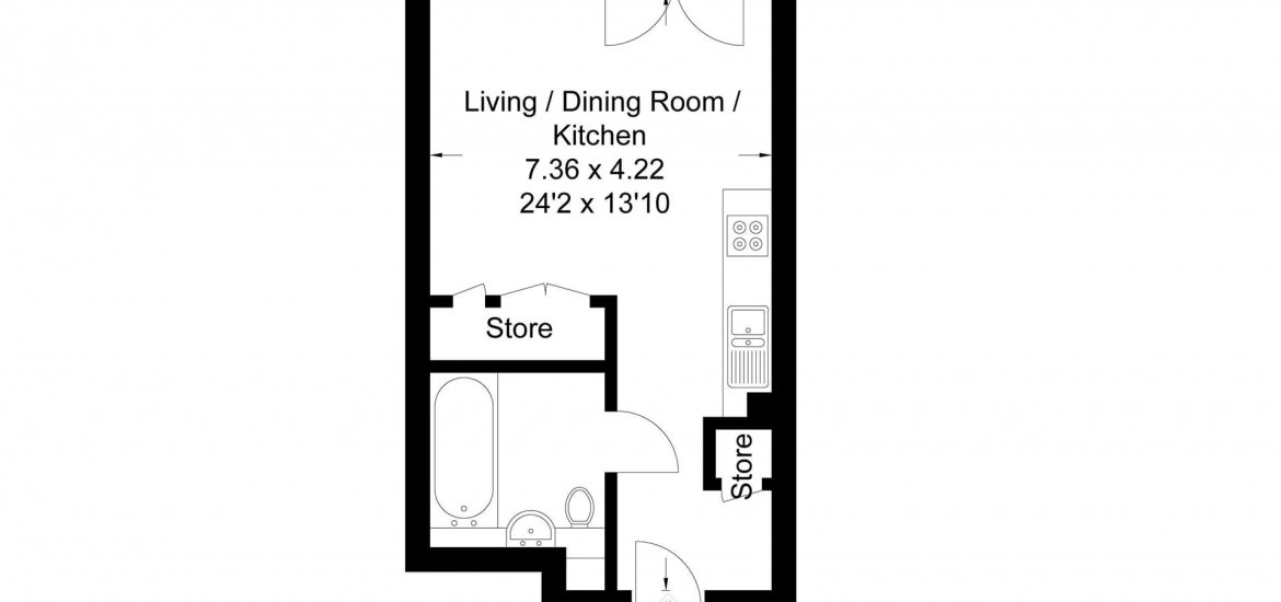 Квартира в Уэмбли, Лондон, Великобритания 1 комната, 318фт2 № 931 - 2