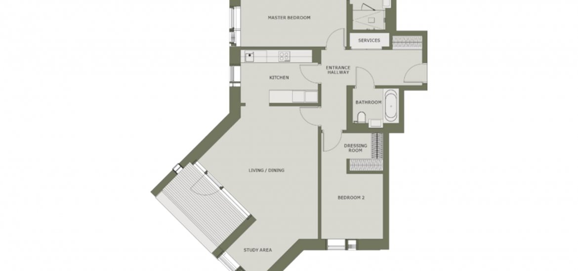 Квартира в Хампстед, Лондон, Великобритания 2 спальни, 1191фт2 № 1134 - 2
