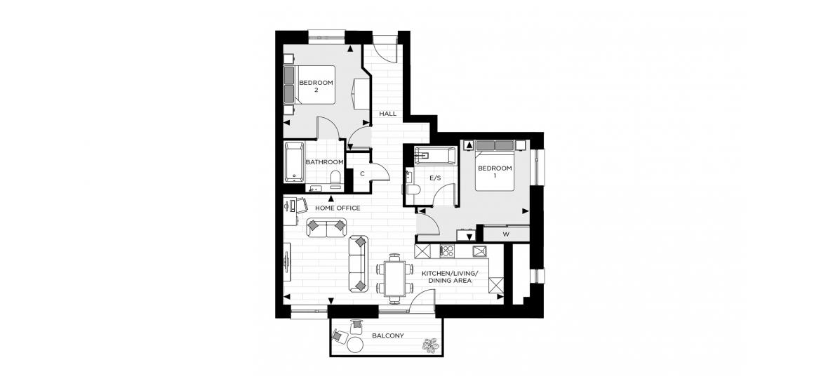 CAXTON SQUARE 823 SQ.FT 2BDRM TYPE 21