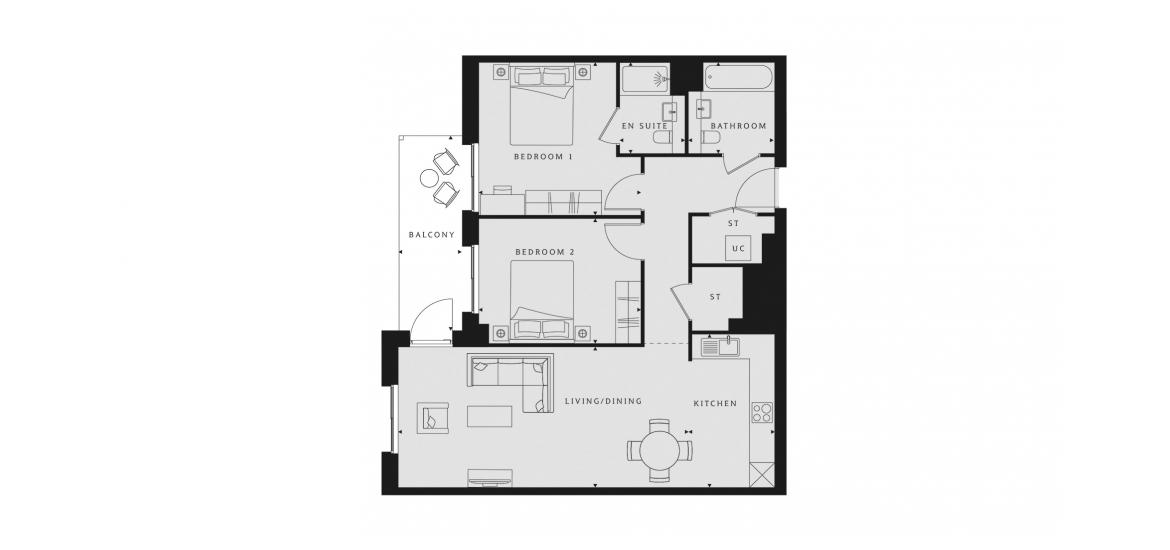 STERLING PLACE 830 SQ.FT 2 BDRM