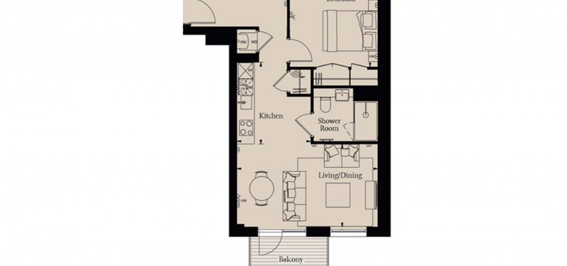 Apartment in Ealing, London, UK, 1 bedroom, 581 sq.ft No. 888 - 2