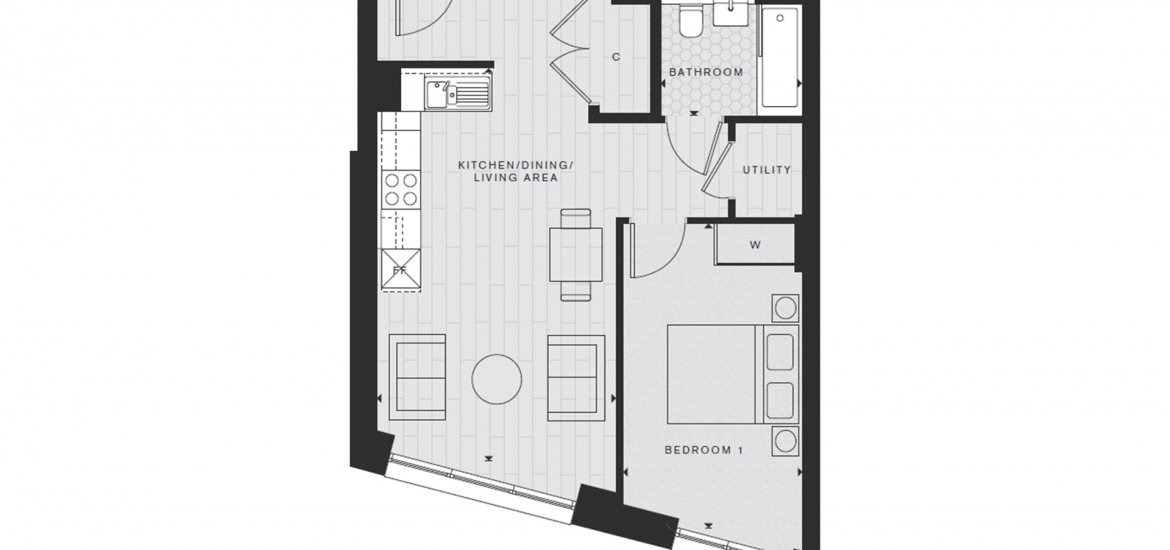 Apartment in Tower Hamlets, London, UK, 1 bedroom, 543 sq.ft No. 909 - 2