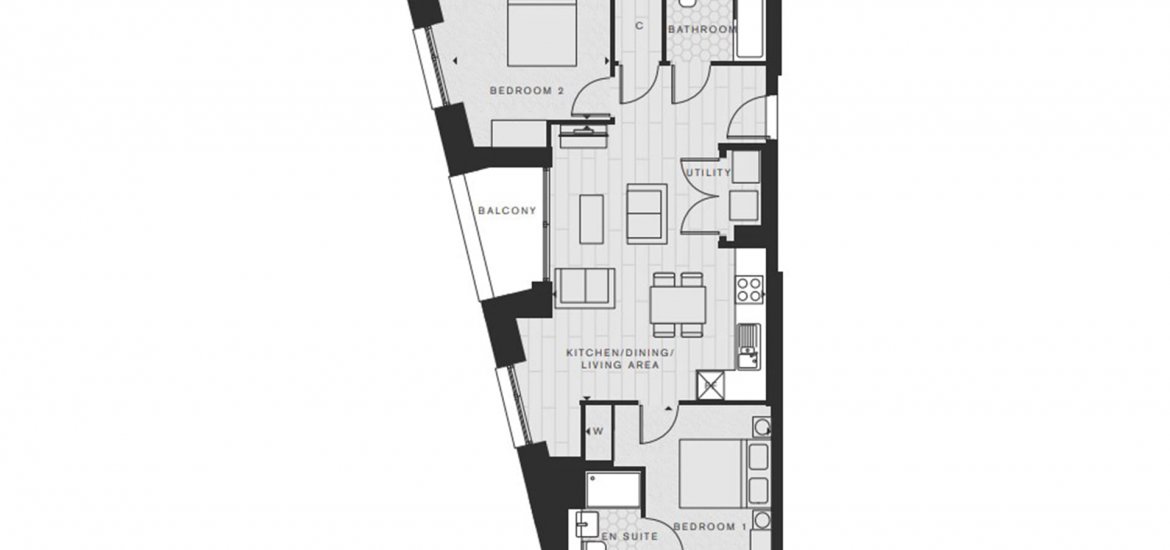 Apartment in Tower Hamlets, London, UK, 2 bedrooms, 755 sq.ft No. 910 - 2