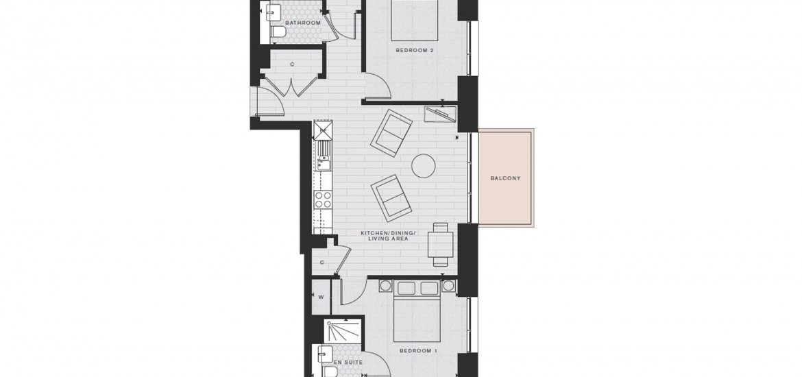 Apartment in Tower Hamlets, London, UK, 2 bedrooms, 763 sq.ft No. 911 - 2