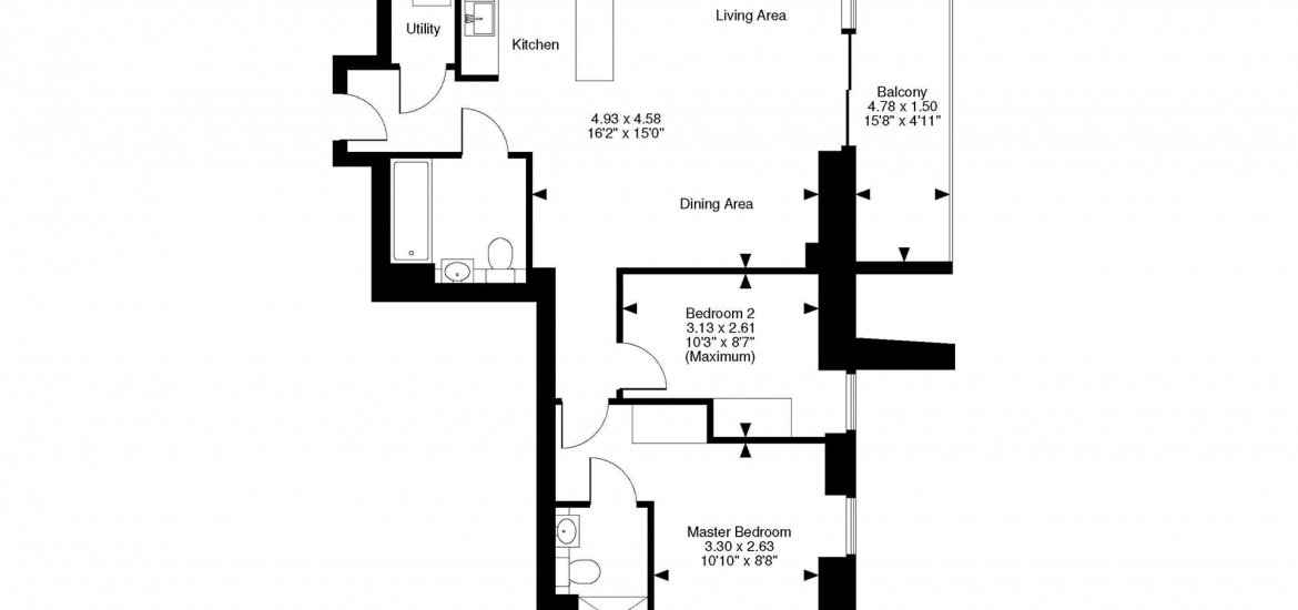 Apartment in Wembley, London, UK, 2 bedrooms, 678 sq.ft No. 934 - 2