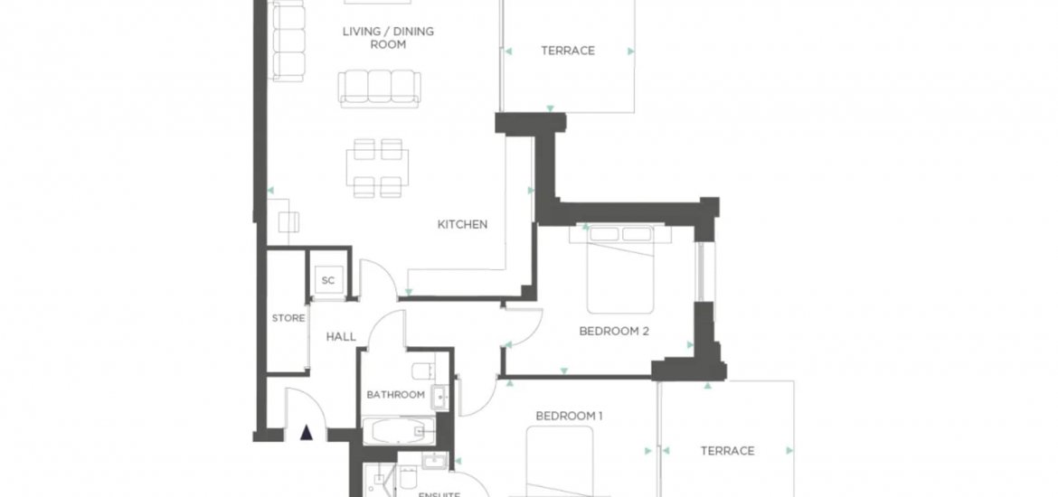 Apartment in Neasden, London, UK, 2 bedrooms, 928 sq.ft No. 759 - 2