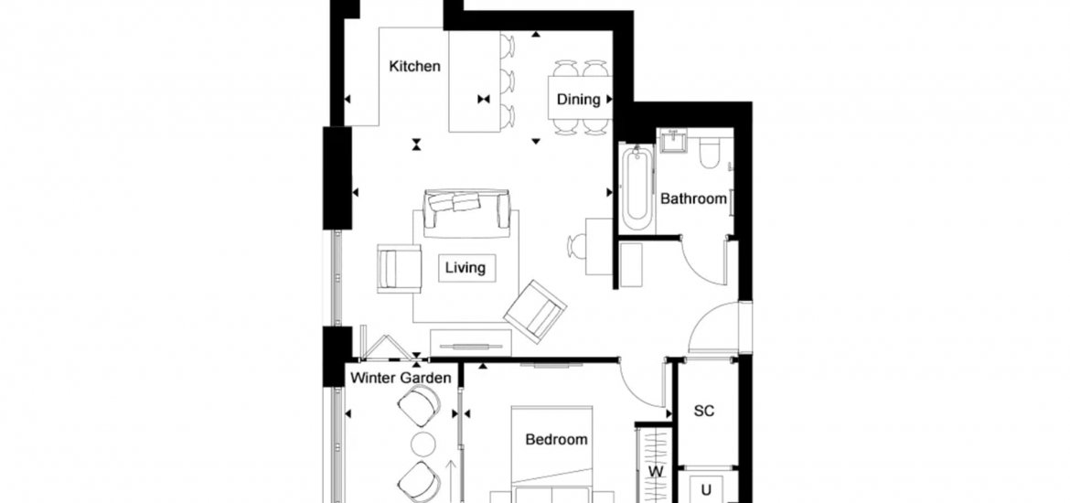 Apartment in Poplar, London, UK, 1 bedroom, 600 sq.ft No. 1065 - 2